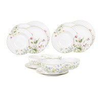 Porcelánová jedálenská súprava s kvetmi 16 ks