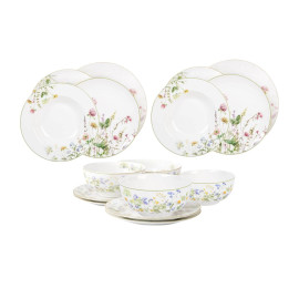 Porcelánová jedálenská súprava s kvetmi 16 ks