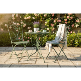 Kovový stôl a stolička Provence  zelená